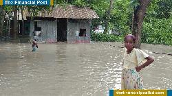 Coastal areas in Chandpur flooded as Meghna swells