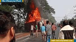 Four killed as moving bus catches fire in Cumilla