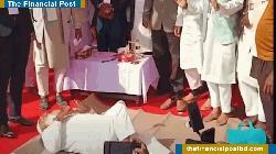 Jamaat Ameer lies down on ‘Shetal Pati’ during election campaign
